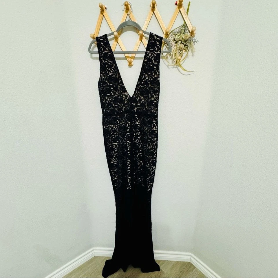 Maxi Vestido Alice + Olivia Mia Encaje Negro 8 Foto 4 de 4