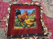 15x16" handmade country farmhouse rooster chicken vintage pillow cover farm pet
