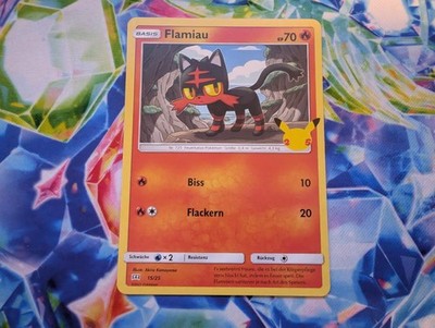 Pokemon Karte 25th Anniversary McDonalds 2021 Promo Deutsch Flamiau 15/25 Litten