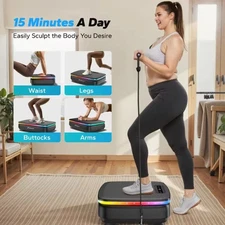 MERACH Vibration Plate Exercise Machine w/ LED Light Whole Body Fitness Platform
