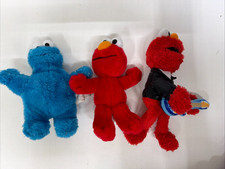 Sesame Street Cookie Monster  Elmo appx 9- 10" Plush Lot Plush  Set of 3