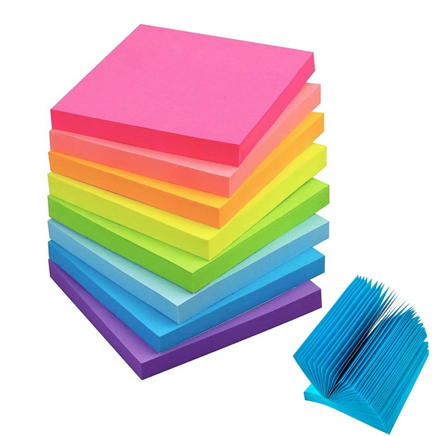 Notas adhesivas de 3x3 pulgadas bloc de notas autoadhesivas colores brillantes