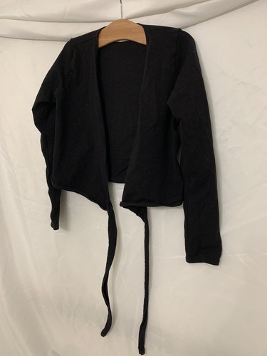 Capezio Dance Wrap Sweater Black Cotton Blend Girls Large 10-12 Clothing Size