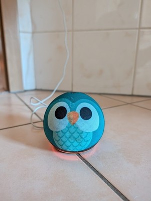 Amazon Echo Dot Kids (5. Gen 2022) Eulen-Design blau/weiß, Bluetooth WLAN