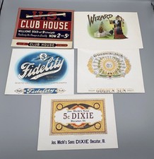 #2 Lot of 5 Vintage Paper Cigar Box Advertising Labels