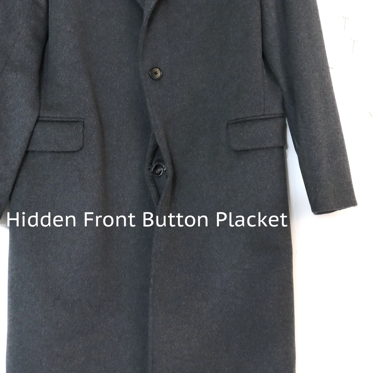 NWOT Mens Cashmere Blend Overcoat XS Dark Gray Coat Calvin Klein Studio Topcoat - product detail image 13