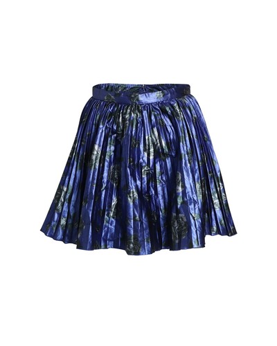 Red Valentino Pleated Printed Skirt In Blue Synthetic Women Multicolor Size 38 - 第 3/3 張圖片