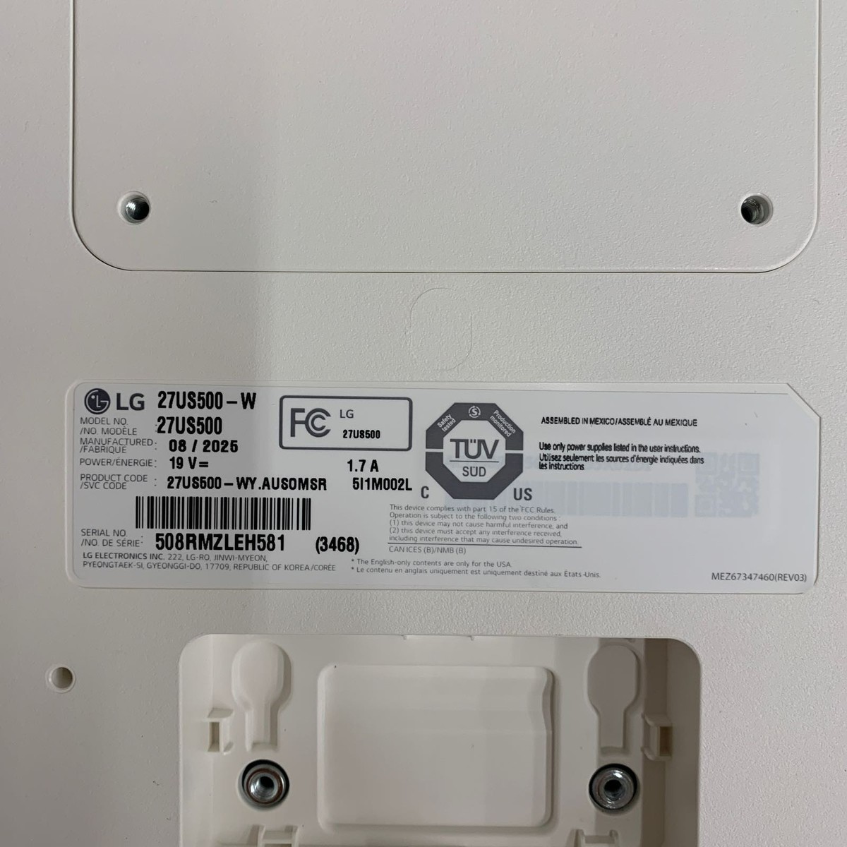 LG 27-Inch 4K UHD 3840x2160 IPS 27US500-W Ultrafine Monitor White