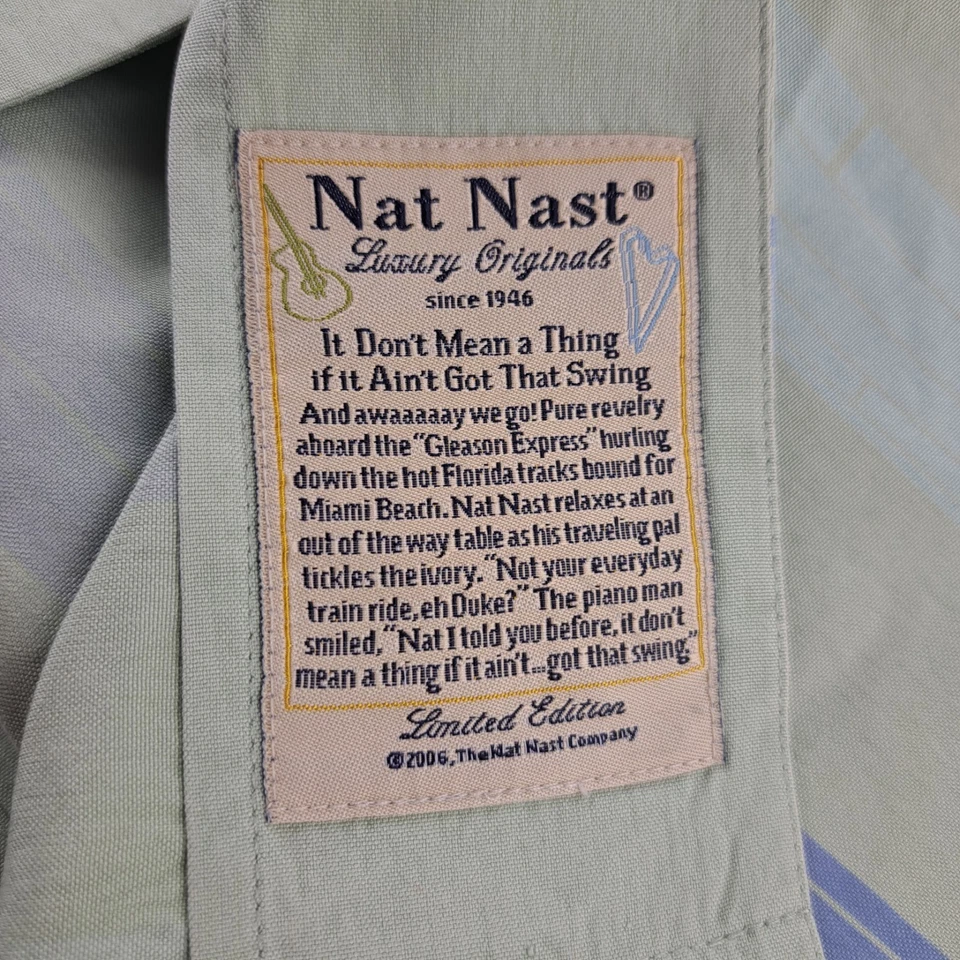 Nat Nast Shirt Mens 2XL XXL 100%-Silk Limited Edition Button Up Short Sleeve * - Image 2 of 4