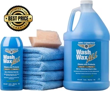 Wet or Waterless Wash Wax Kit 144oz UV Protection. Cleans, Protects, and... 