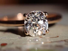 Vintage 1.50CT Old Mine Cushion Cut Lab Grown Diamond Solitaire Ring 14k Gold