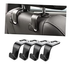 Car Back Seat Headrest Hooks, 4 Pack Black Stylish Back Seat Hanger for Black2