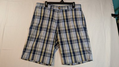 Tommy Hilfiger Men's Plaid Casual Classic Fit TH Chino Shorts 34 100% Cotton