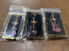 Hard Rock Cafe Hardrock Caf� Caf� Set Of 3 Pins Limited Edition Purple And Pink
