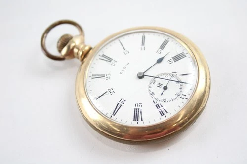 Vintage Elgin Rolled Gold Pocket Watch Hand-Wind WORKING