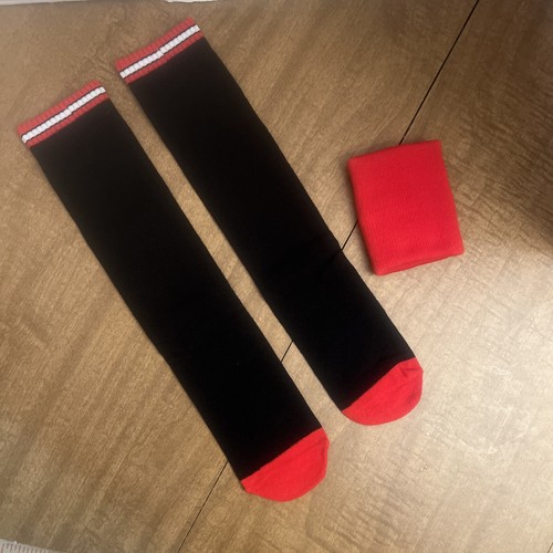 Basketball Socks And Wristband #23 Black And Red Youth 6-13 New - Picture 3 of 3