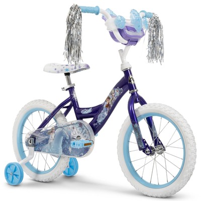 Disney Frozen 2 16'' Girls' Bike, Ideal for Ages 4-6 Years Old, Removable Trai...