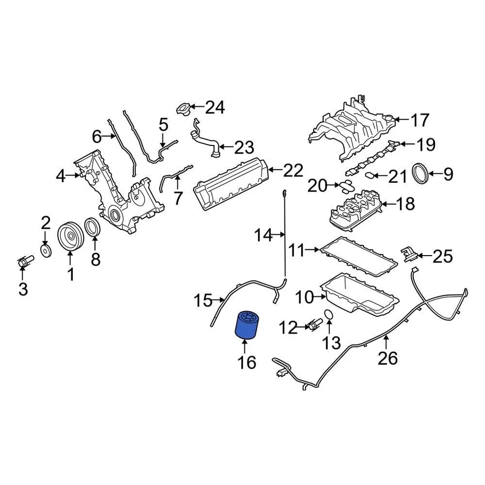 For Ford E-250 Econoline 1997-1999 Ford F1AZ6731BD Engine Oil Filter Foto 4 de 4