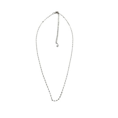 LAVN Lavin New York Silver Tone Dainty Twisted Link Chain Necklace Layering