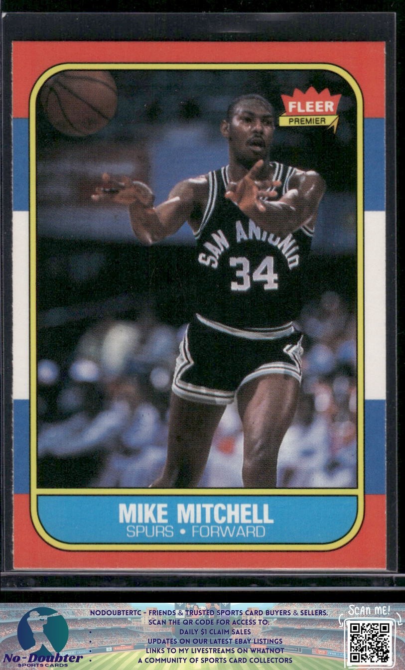 1986-87 Fleer #74 Mike Mitchell San Antonio Spurs NM PO.86