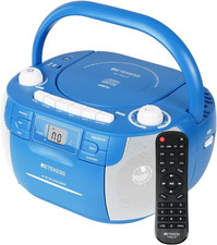 TR621P CD Player Boombox,Cassette Tape Player,Wireless,Am/Fm Radio,Remote Contro