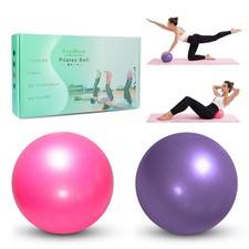 9 Inch Exercise Pilates Ball -2 Pcs Stability Ball for Yoga Barre Training an...