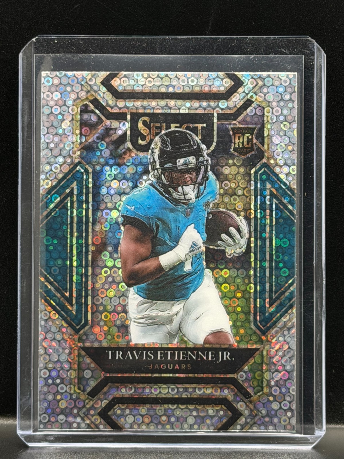 Travis Etienne Jr. 2021 Select No Huddle Football Disco PRIZM No. 254 RC Rookie