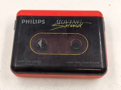 Philips D-6606 Cassette Player Not Working For Parts Black/Red
