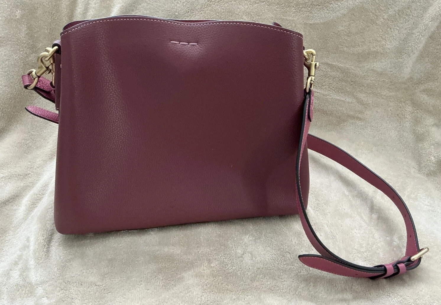 Coach Salice Secchiello Borsa Borsetta Borsetta Pelle Vino