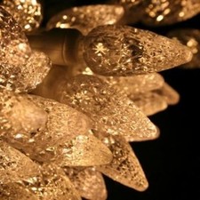70 count C 6 LED Christmas Light String Warm White Color