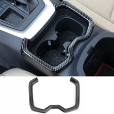Car Interior Cup Holder Cover Surrounds For Toyota RAV4 2019-2024 Carbon Fiber