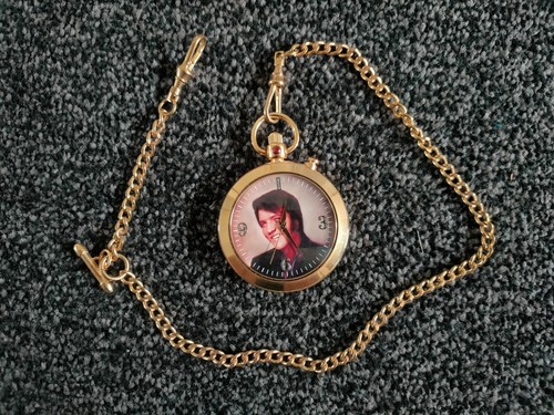 Elvis Presley - 18ct Gold Plated Pocket Watch & Chain - Westminister Collection