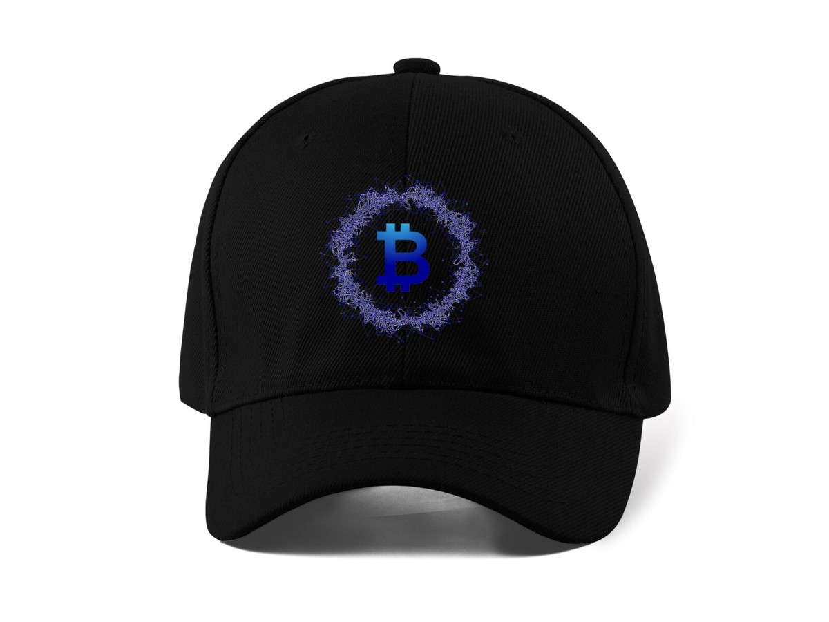 Bitcoin Crypto Currency Blue DTF Printed Logo Baseball Cap Dad Hat Unisex |  eBay