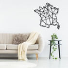 Geometric Map of France - Wooden Acrylic Laser Cut Wall Art