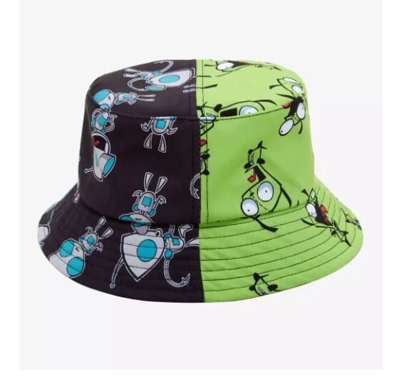 Invader Zim Bucket Hat Green Black One Size Gir Split Dog Disguise