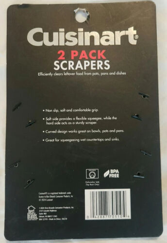 Cuisinart 2 PACK Of Scrapers - Cooking Baking Pots Pans Dishes Scraper - Black - Picture 2 of 2