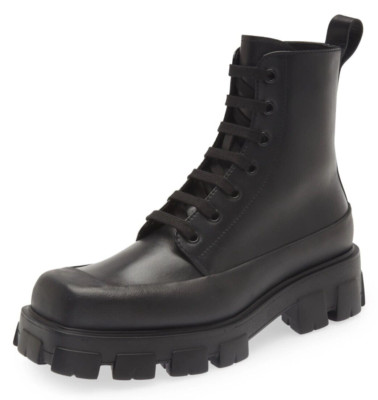 Prada Men's Monolith Lug Sole Leather Boot Black Size 11 / US 12 Fits as 13 - ?