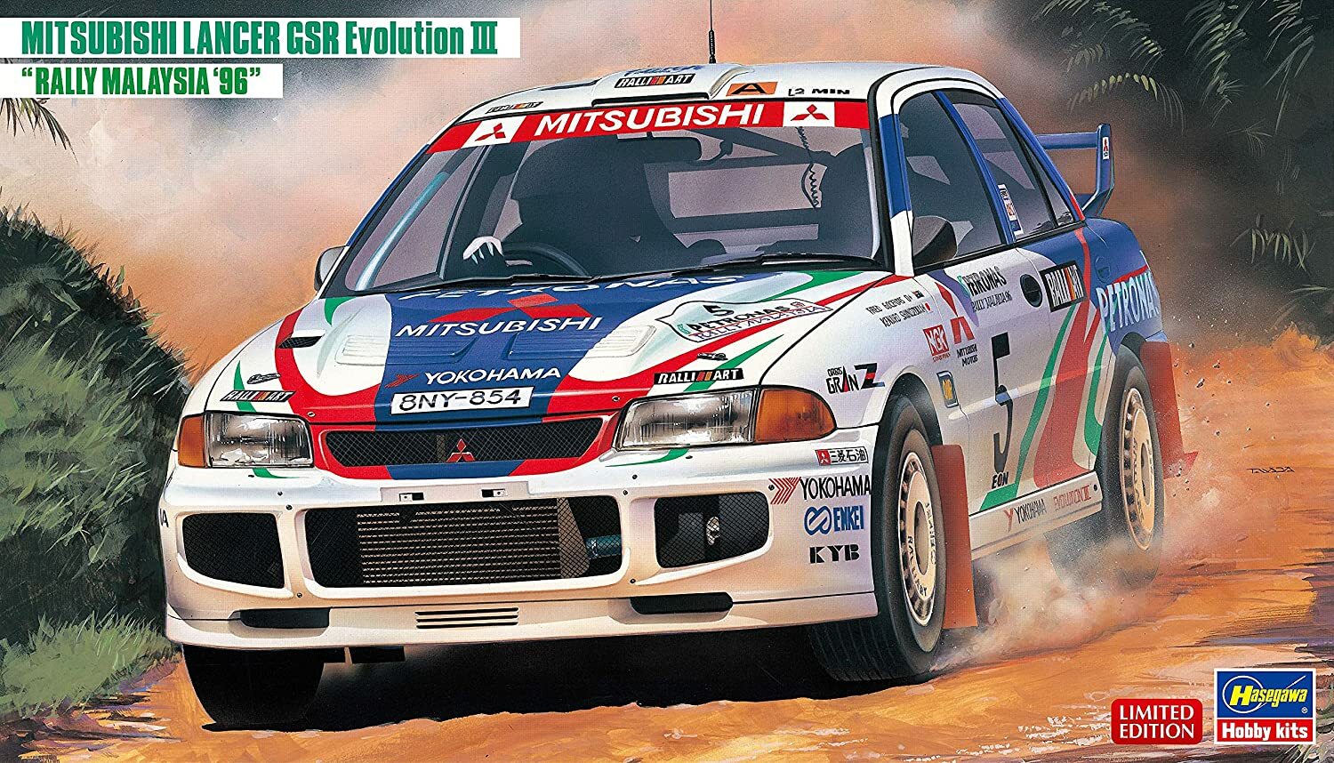 Hasegawa 124 MITSUBISHI LANCER GSR Evolution III RALLY MALAYSIA 96 Kit 20537 16890₽