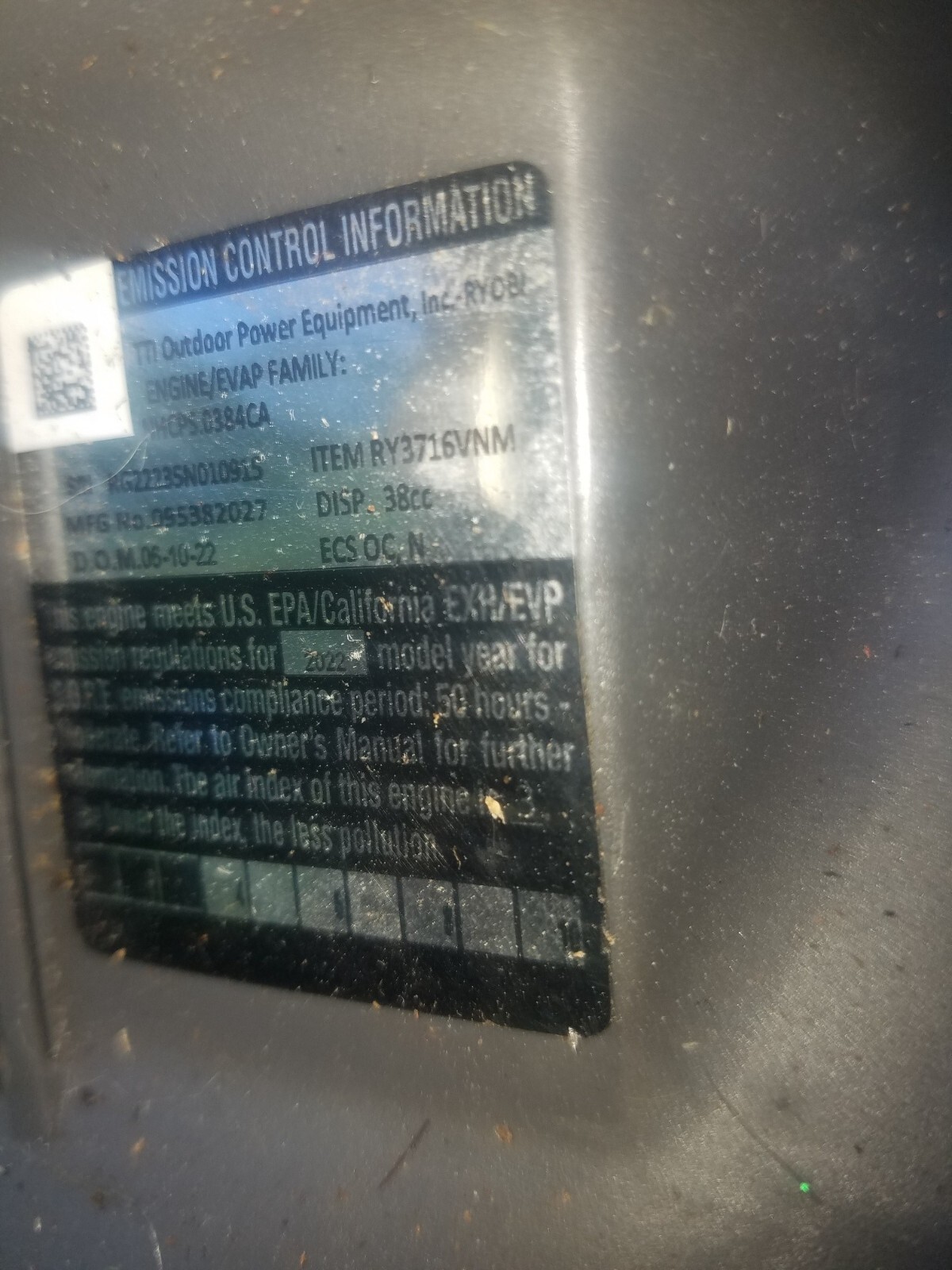 Ryobi RY3716 Chainsaw OEM Engine Short Block 309893004 Piston Cylinder Crank,