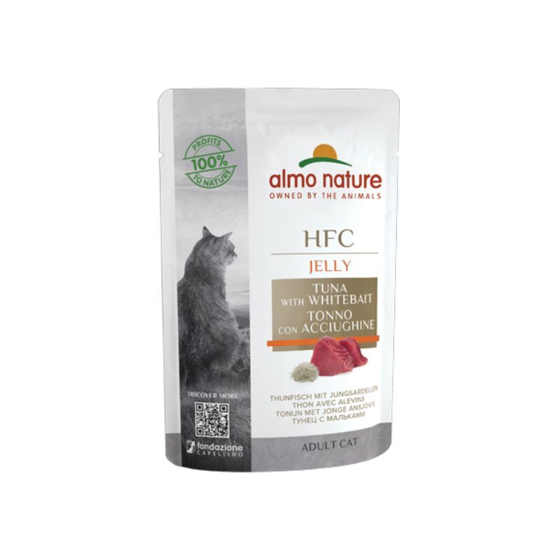 Almo nature cat hfc jelly tonno e acciughine 55gr