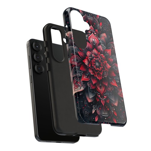 Red Mandala Lotus Floral - Phone Ink Cover Case for iPhone, Galaxy, Pixel - 第 185/281 張圖片