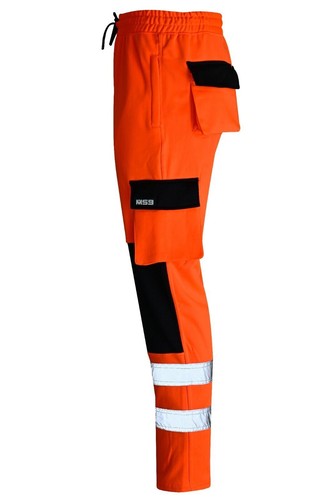 SEA3 Men's Hi Viz High Visibility Safety Fleece Cargo Work Trousers Joggers - Picture 29 of 43