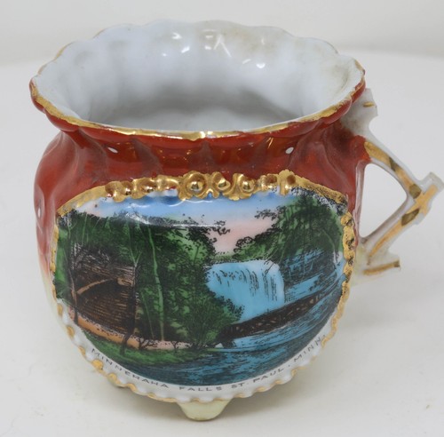 Antique c. 1900 Souvenir Cup Minnehaha Falls, Saint Paul, Minnesota #589 Vintage