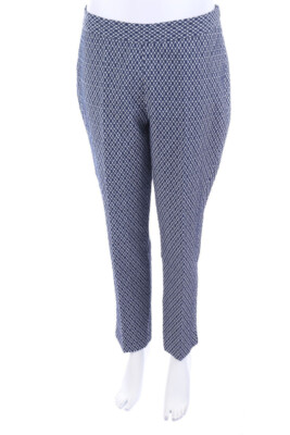 ADOLFO DOMINGUEZ Hose Jacquard ES 42 = D 38-40 dunkelblau off-white