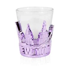 Metallic Skyline "NEW YORK" 3D NYC Shot Glass collectible/souvenir purple
