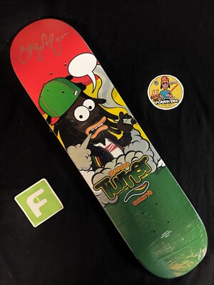 RARE SIGNED Brandon Turner Simpsons Rasta Bart Shorty's Skateboard