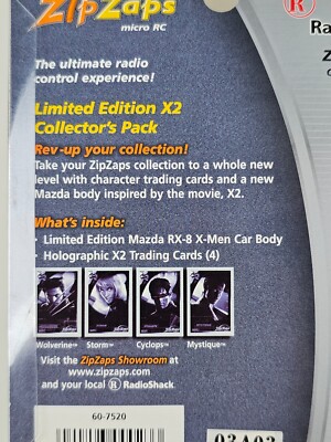 X-Men Chrome Mazda RX-8 Limited Edition X2 Collectors Pack ZipZaps