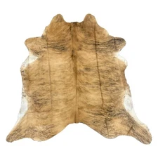 NEW GENUINE LARGE COWHIDE LEATHER RUG TRICOLOR COW HIDE SKIN CARPET AREA BRINDLE