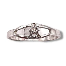 Initial Letter A Band Sterling Silver 925 Baby Pinky Ring SZ 4.25
