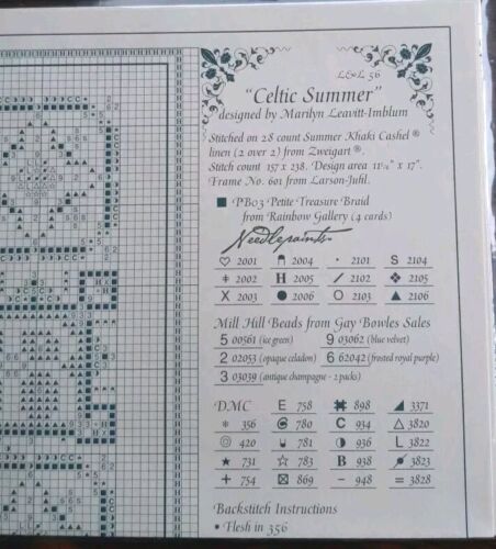 LAVENDER & LACE CELTIC SUMMER CROSS STITCH CHART L&L 56 - Picture 3 of 3